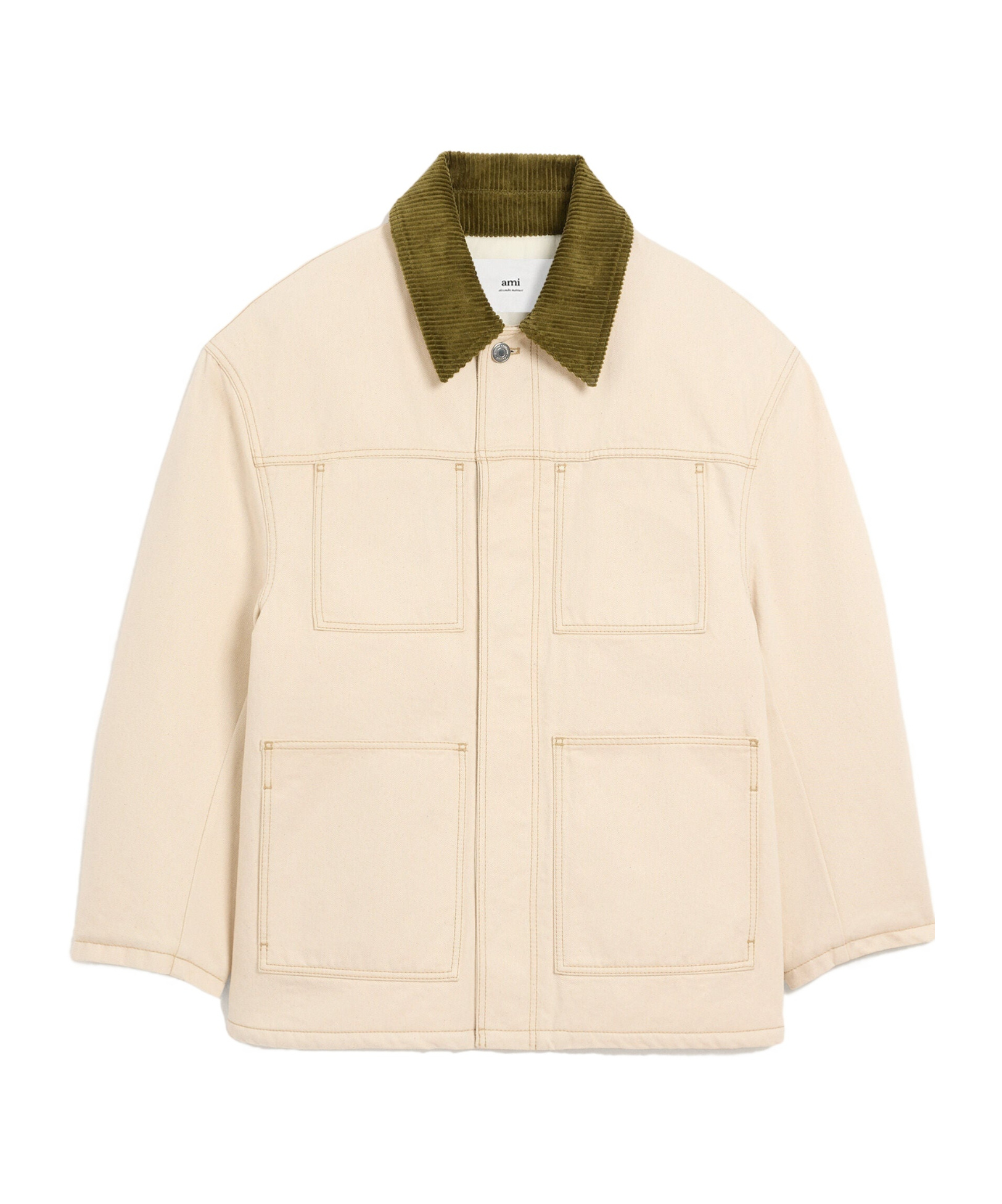 Ami Alexandre Mattiussi White Cotton Padded Worker Jacket White In Neutral
