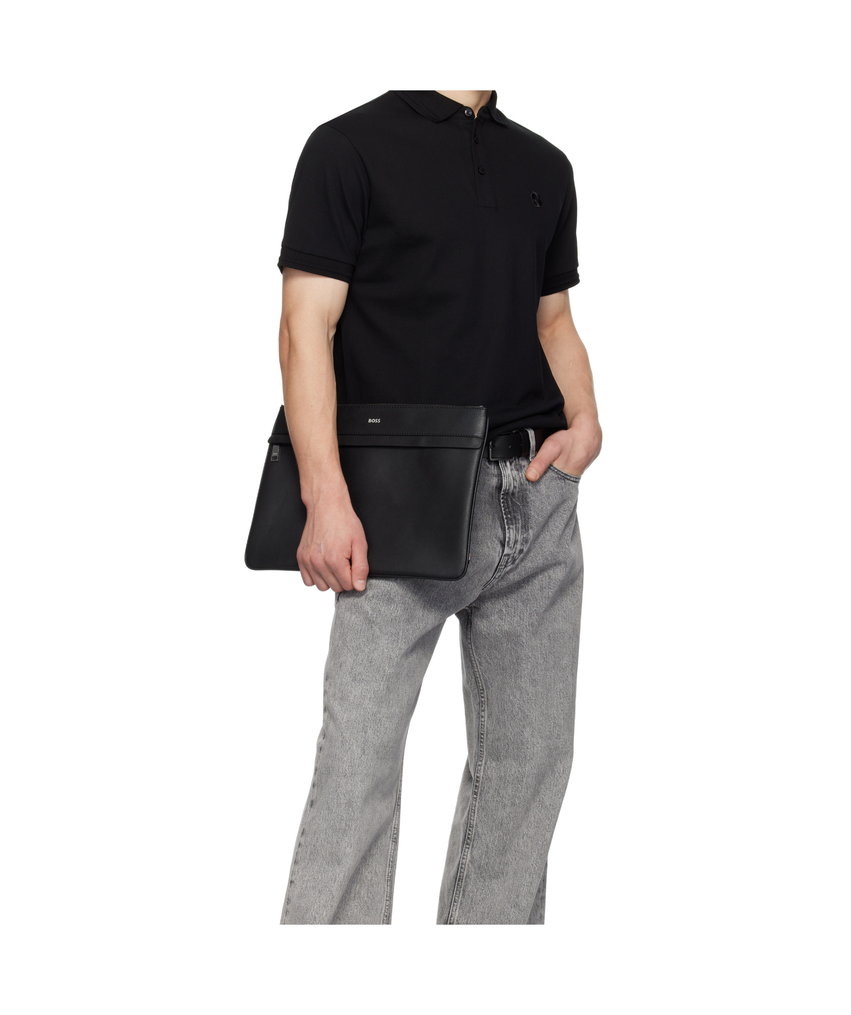 Hugo Boss Large Document Bag In Black