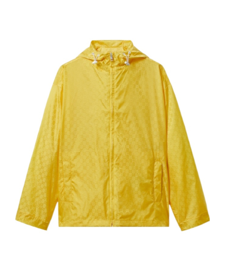 Gucci Gg Jacquard Pilot Jacket In Yellow