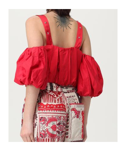 Pinko Adjustable Cropped Top In Red