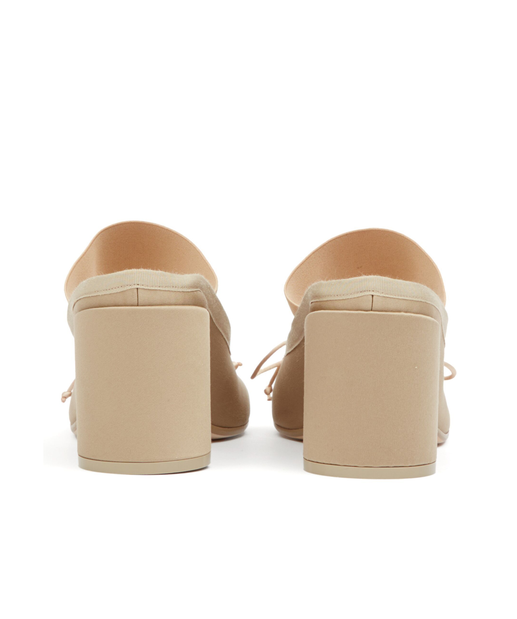 Mm6 Maison Margiela Mm6 By Maison Margiela 70mm Logo-elastic Ballet Mules In Nude