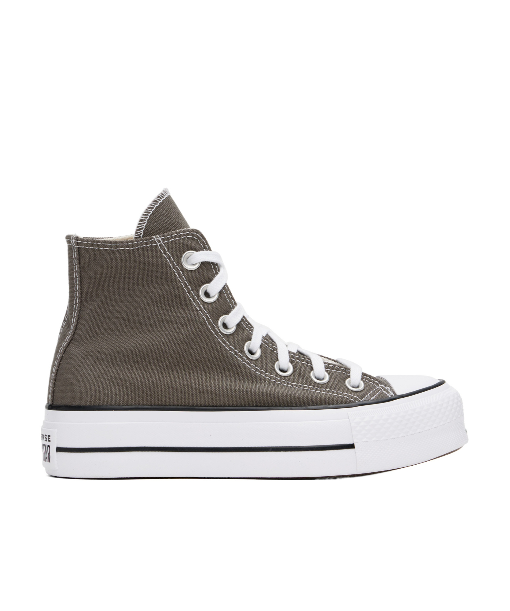 Converse Round Head Lace High-top Casual Sneakers In White