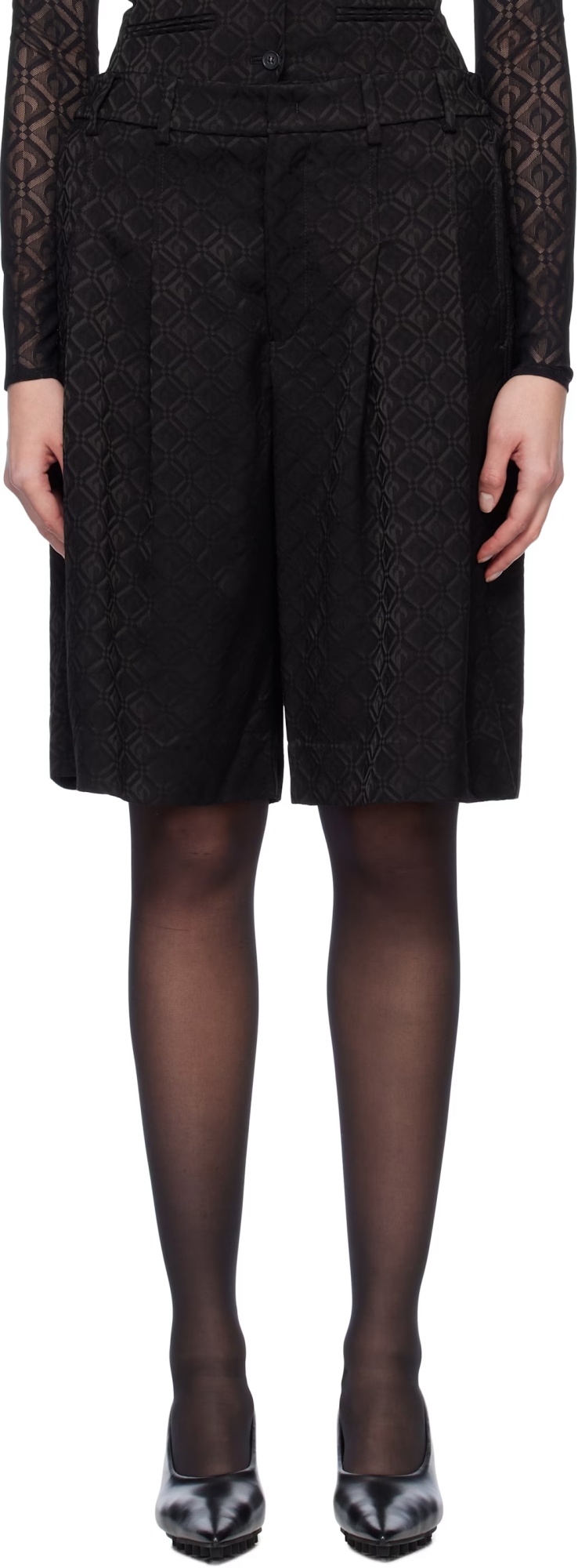 Marine Serre Diamond Jacquard Cut Shorts