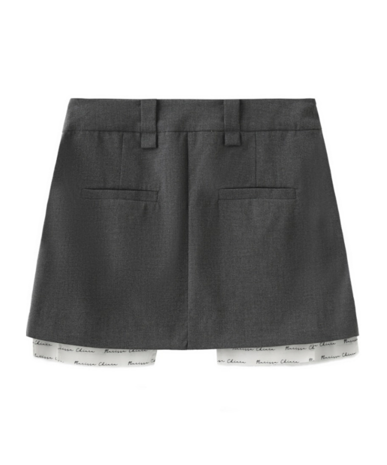 Marissa Chiara Belt Loop Skirt In Gray