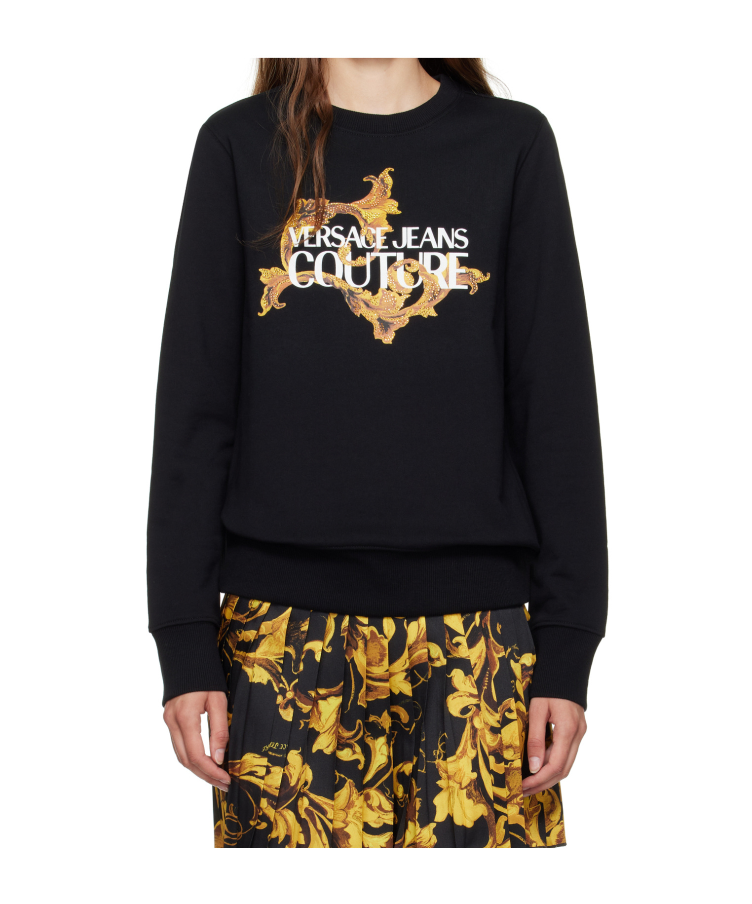 Versace Jeans Long Sleeve Sweatshirt In Black