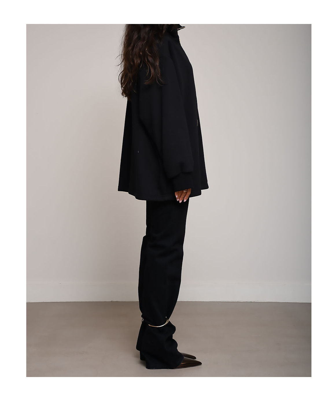 Darkpark Oversize Zipper Hoodie In Black