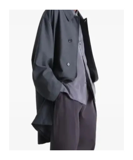 Lemaire Long-sleeved Coat In Black