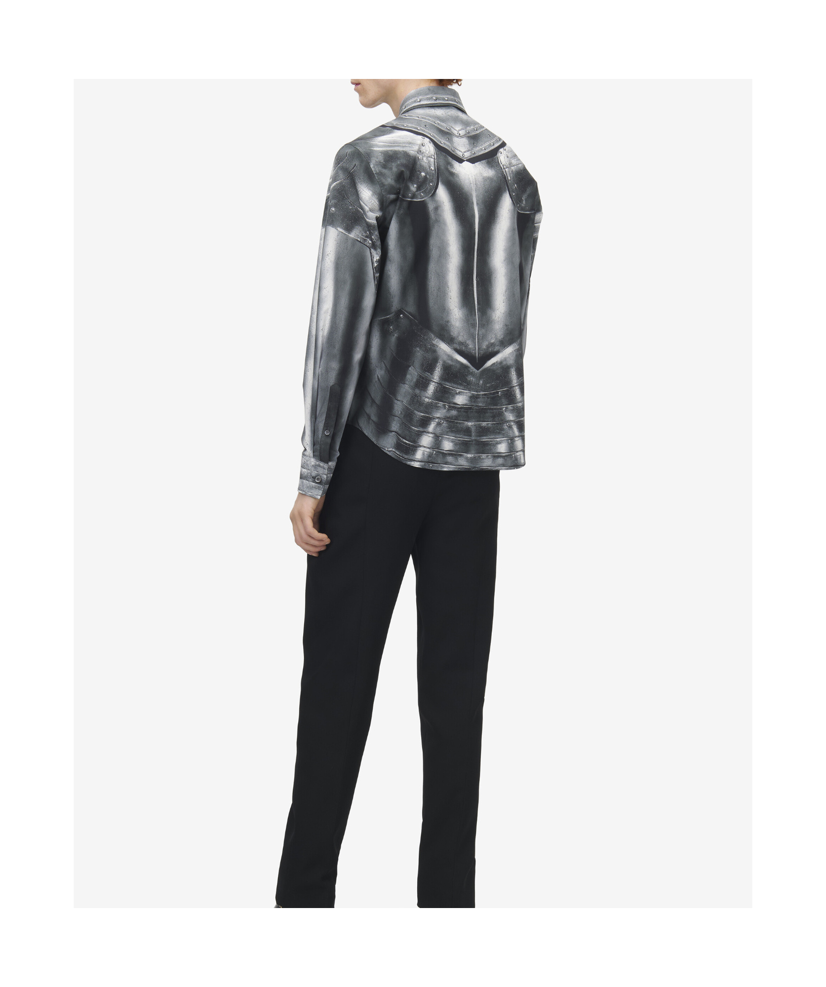 Alexander Mcqueen Mcqueen Armor Print Shirt Steel In Gray
