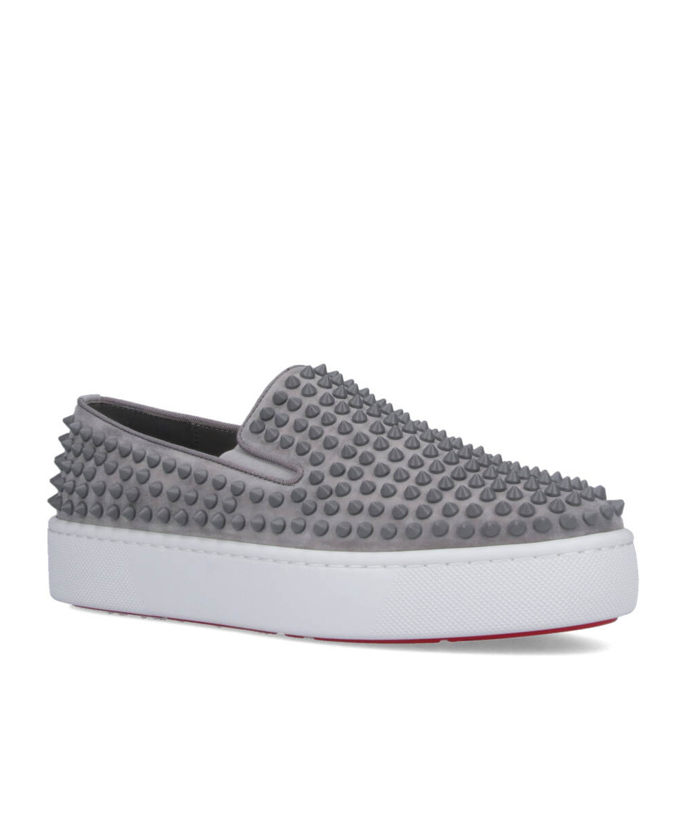 Christian Louboutin Round Toe Low-top Casual Shoes In Gray