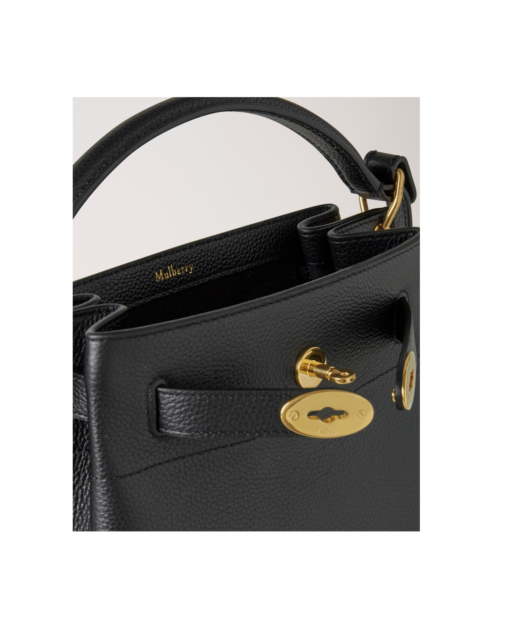Mulberry Small Islington Leather Bucket Bag In Black