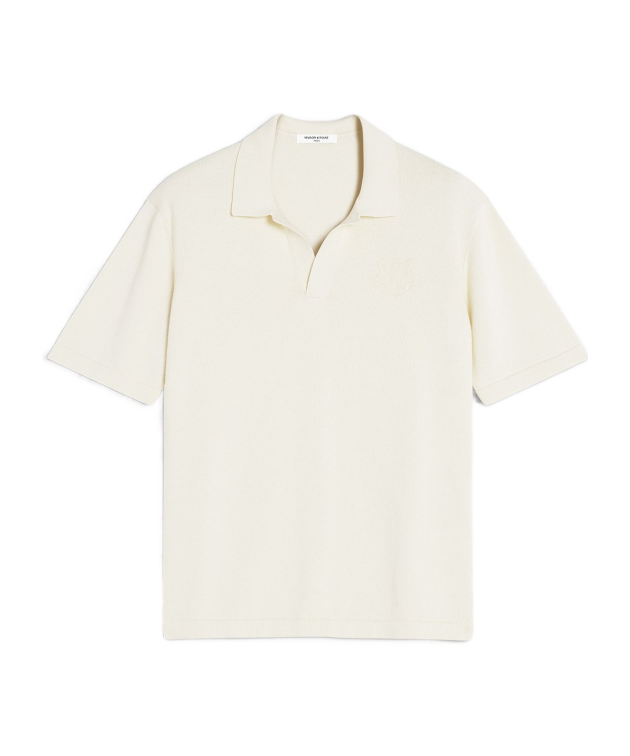 Maison Kitsuné Bold Fox Head Embroidered Knitted Polo