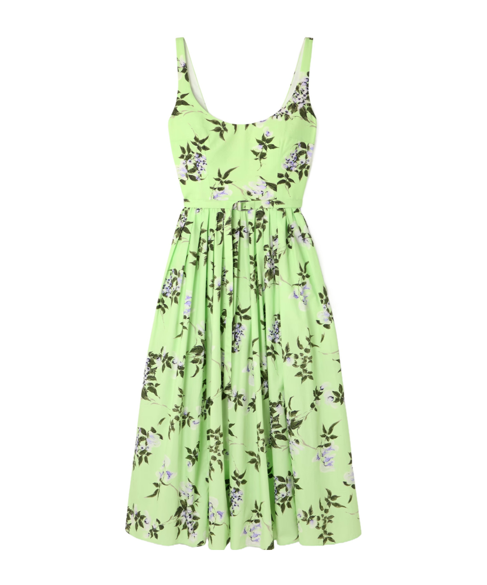 Emilia Wickstead Green Floralprint Slip Dress