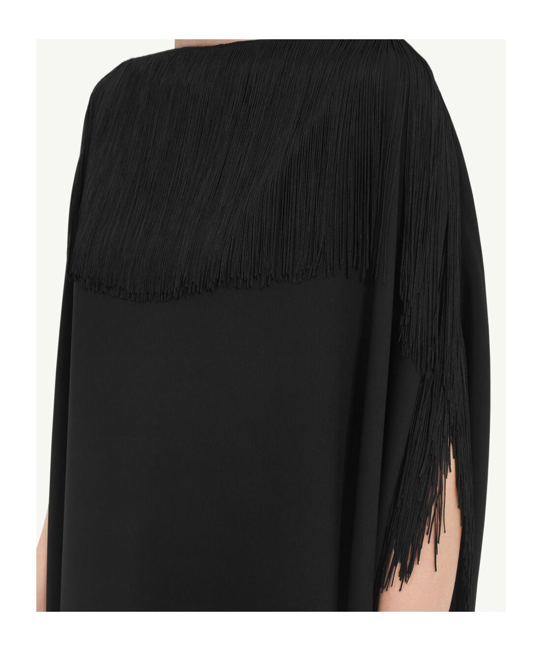 Shop Mm6 Maison Margiela Fringe-detail Belted Midi Dress In Black