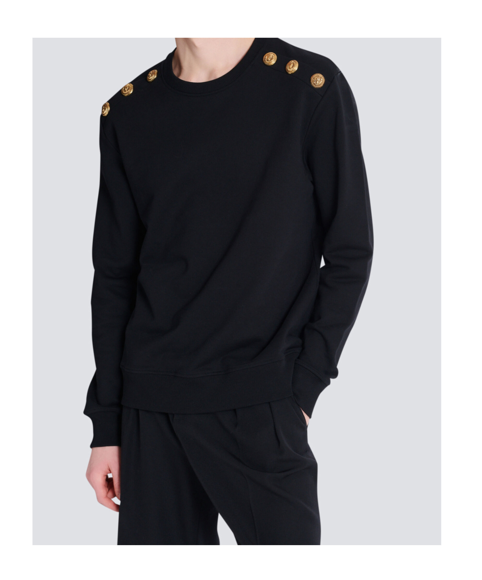 Balmain Sweater With Chain Lion Buttons