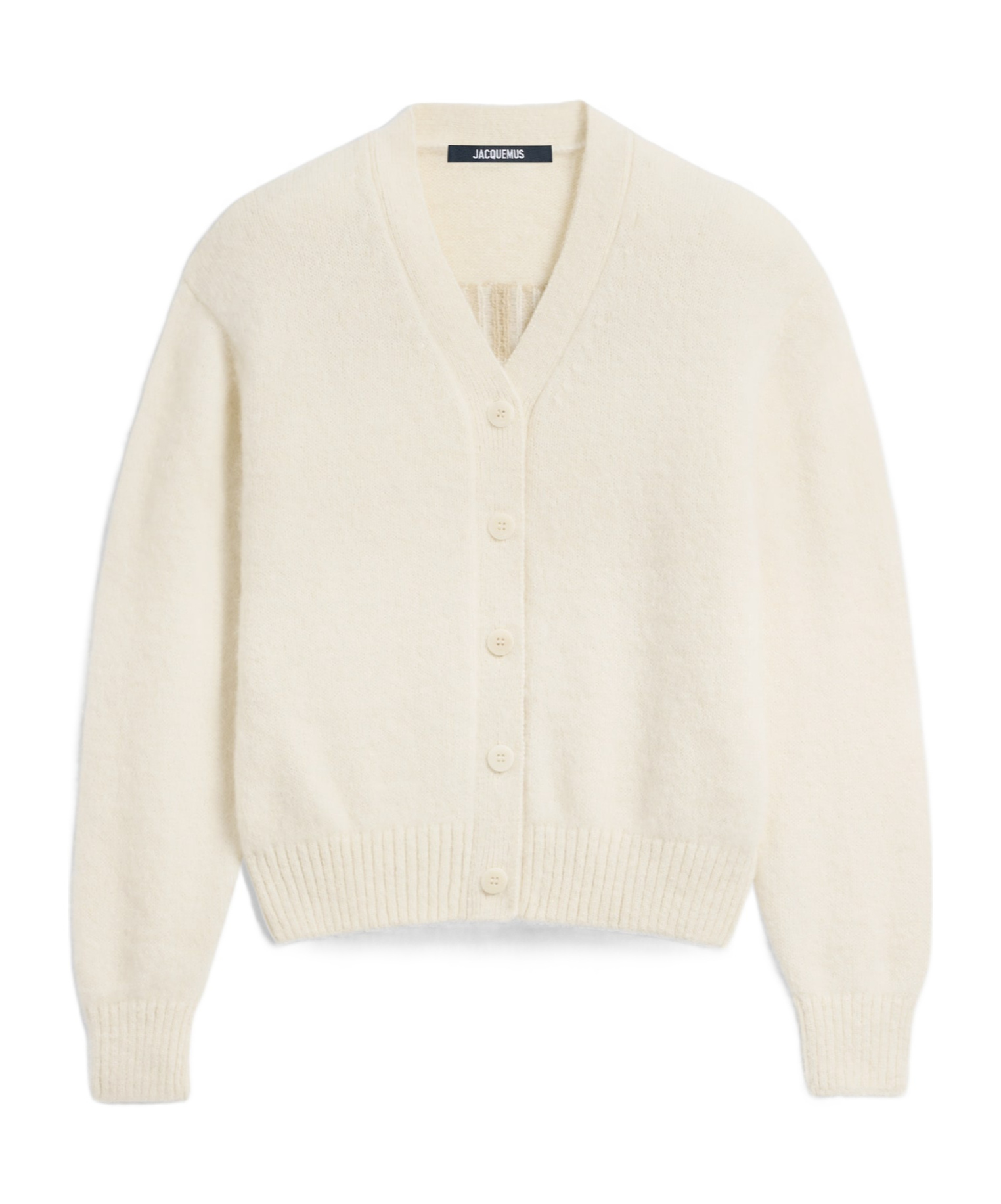 Jacquemus Long-sleeved Knitted Cardigan In White