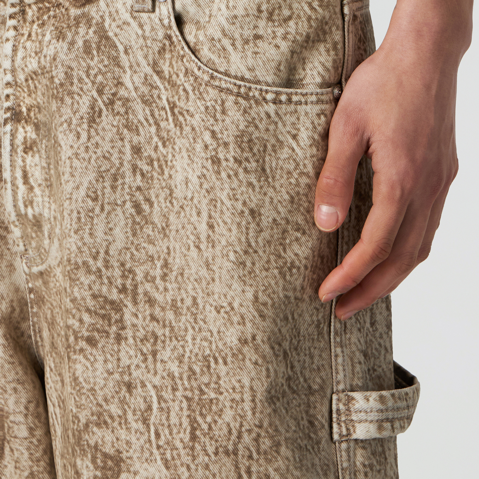 1989 Studio Denim Flock Carpenter Pants Camo In Beige