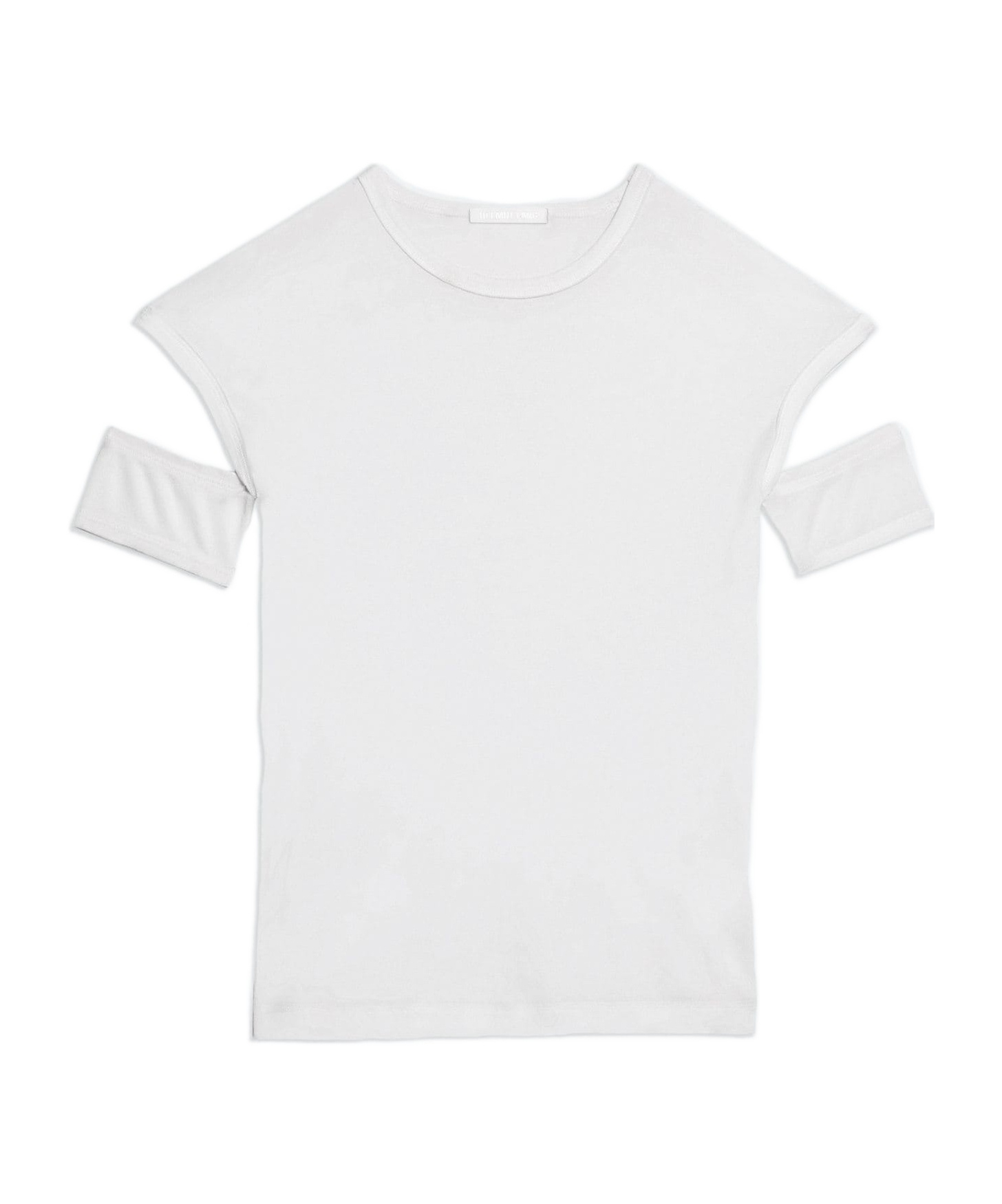 Helmut Lang Slash Shrunken Soft Tee Optic White In White
