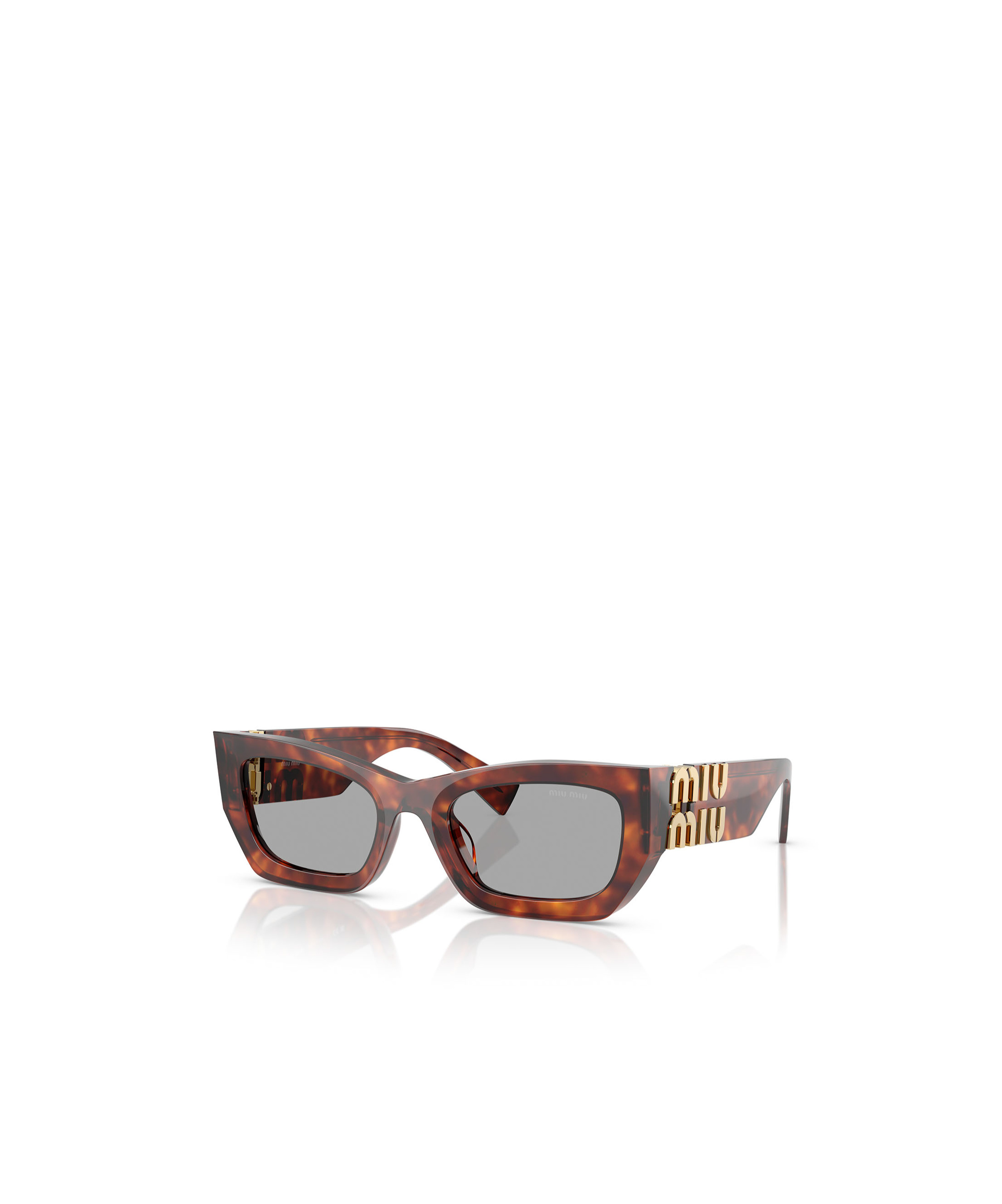 Miu Miu Tortoiseshell-effect Rectangle Sunglasses In Gray