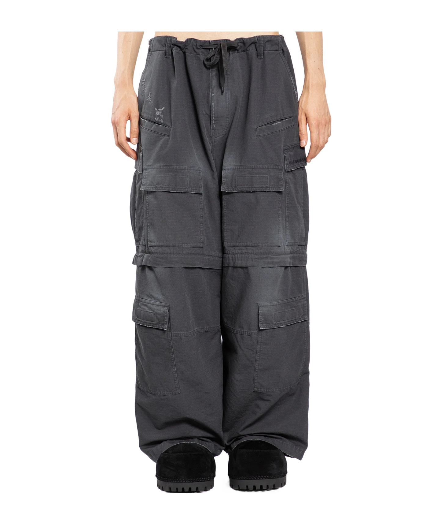 Balenciaga Detachable-legs Ripstop Cargo Trousers In Black