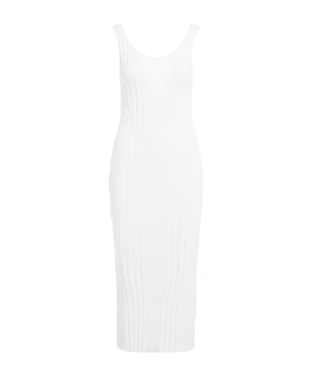 Khaite Ottilie Ribbed-knit Dress In White