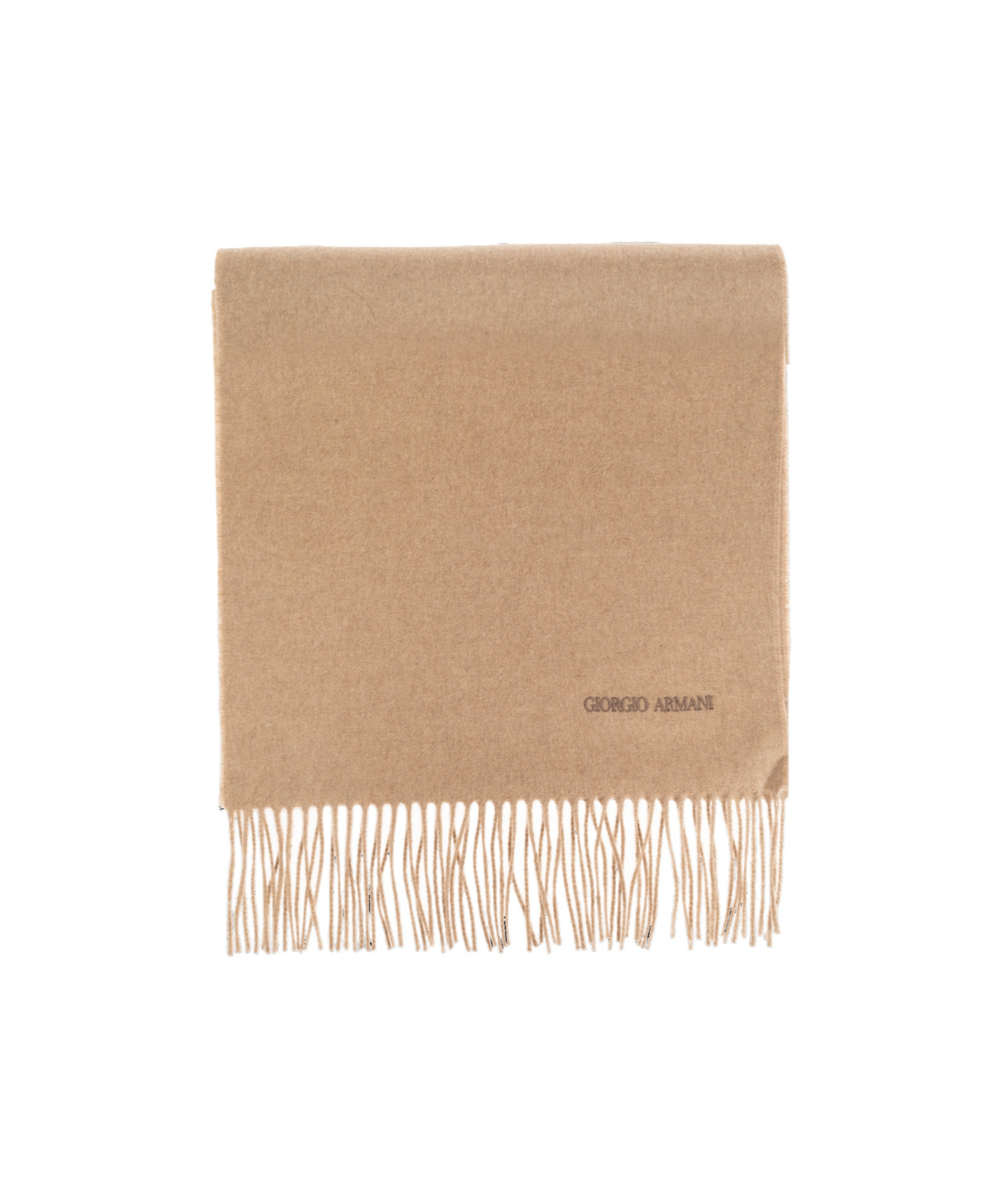Giorgio Armani Fringed Scarf In Brown