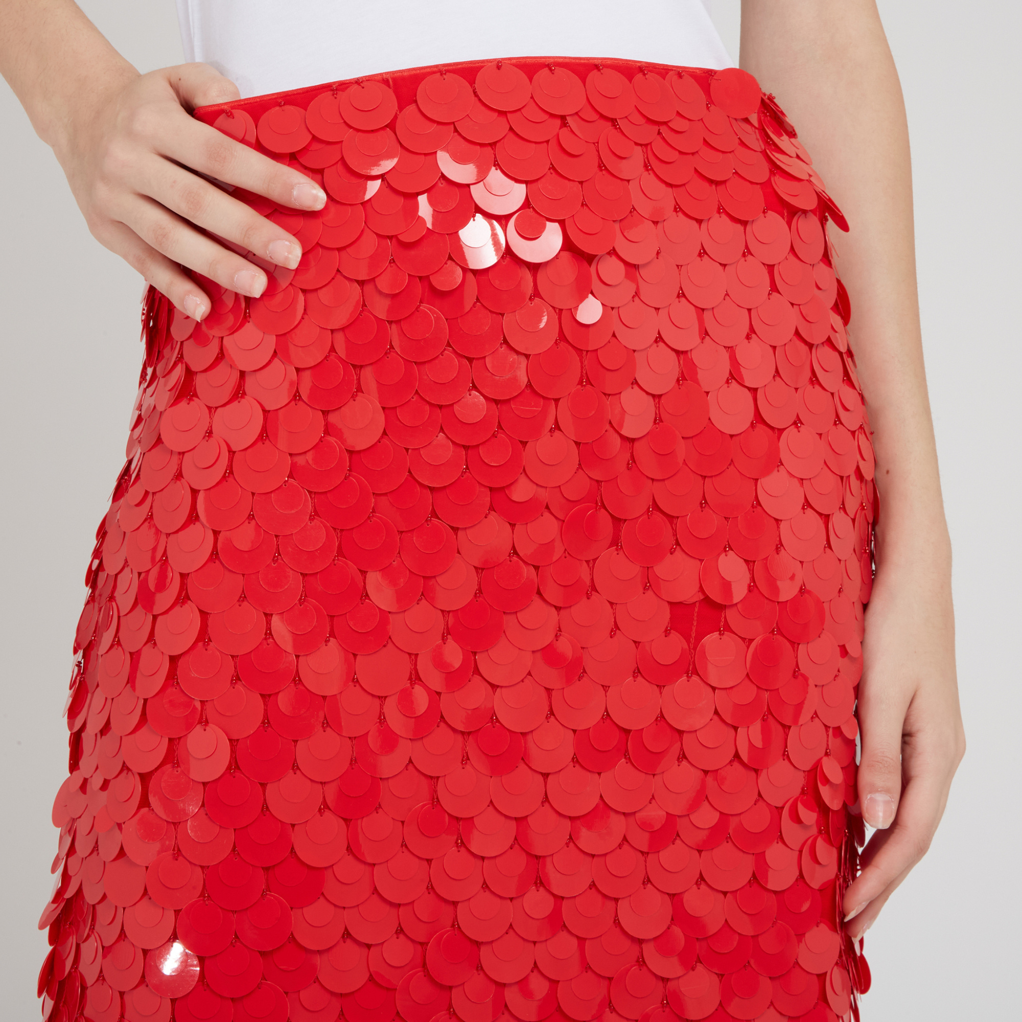 Alice And Olivia Zippered Skirt In Red