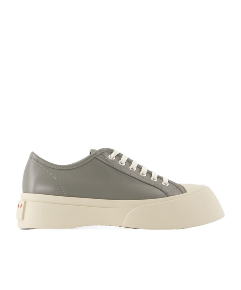 Marni Logo Patch Lace-up Sneakers In Nude