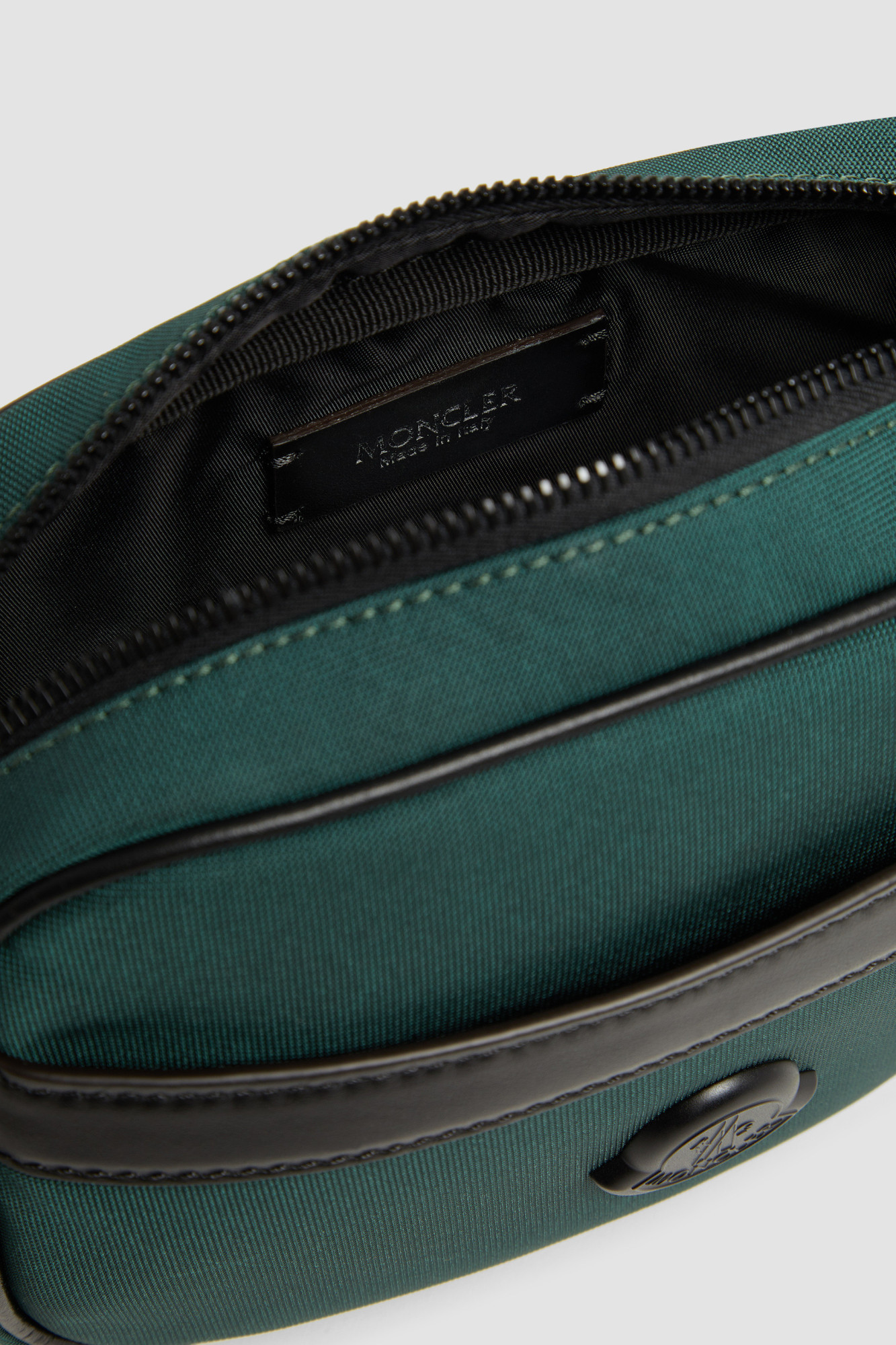 Moncler Green Crossbody Bag With Logo Patch On The Front And Adjustable Shoulder Strap In Tech Fabri In Green