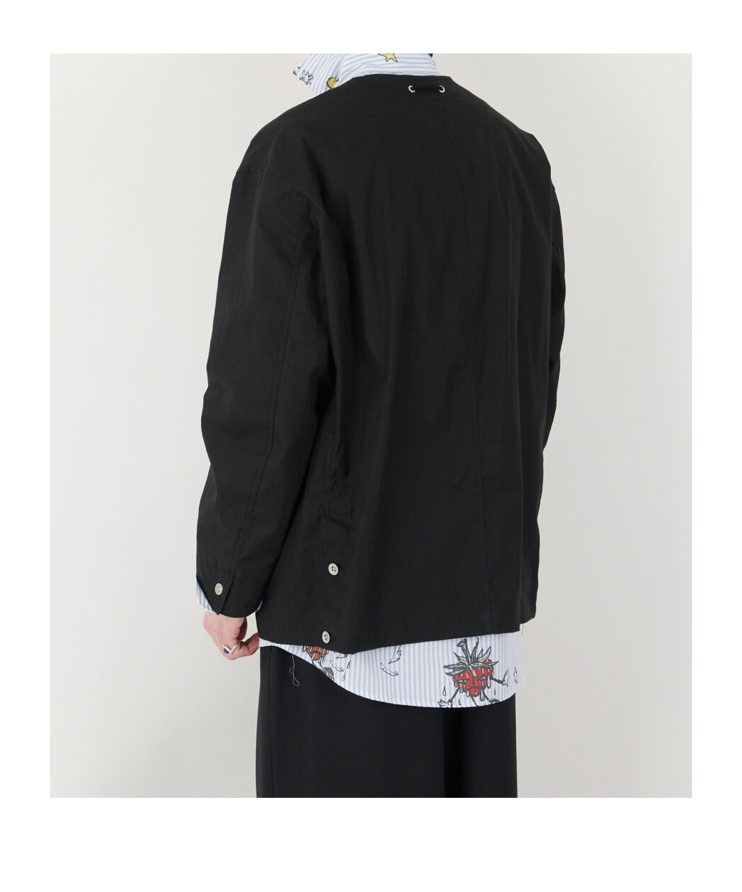 Comme Des Garçons Long-sleeved Casual Jacket In Black