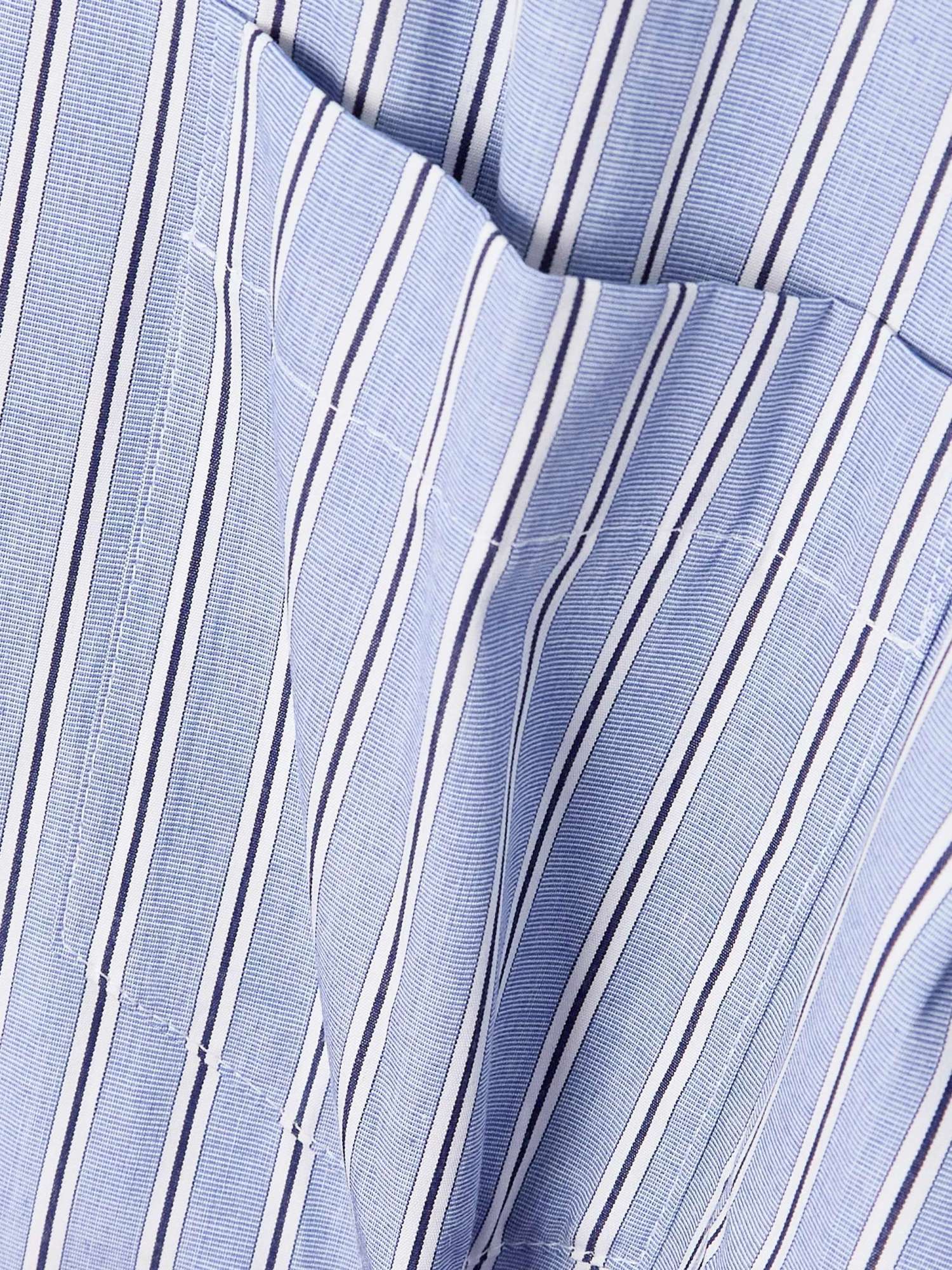 Sacai Asymmetric Striped Cotton-poplin And Wool Shirt Dress In Multicolor