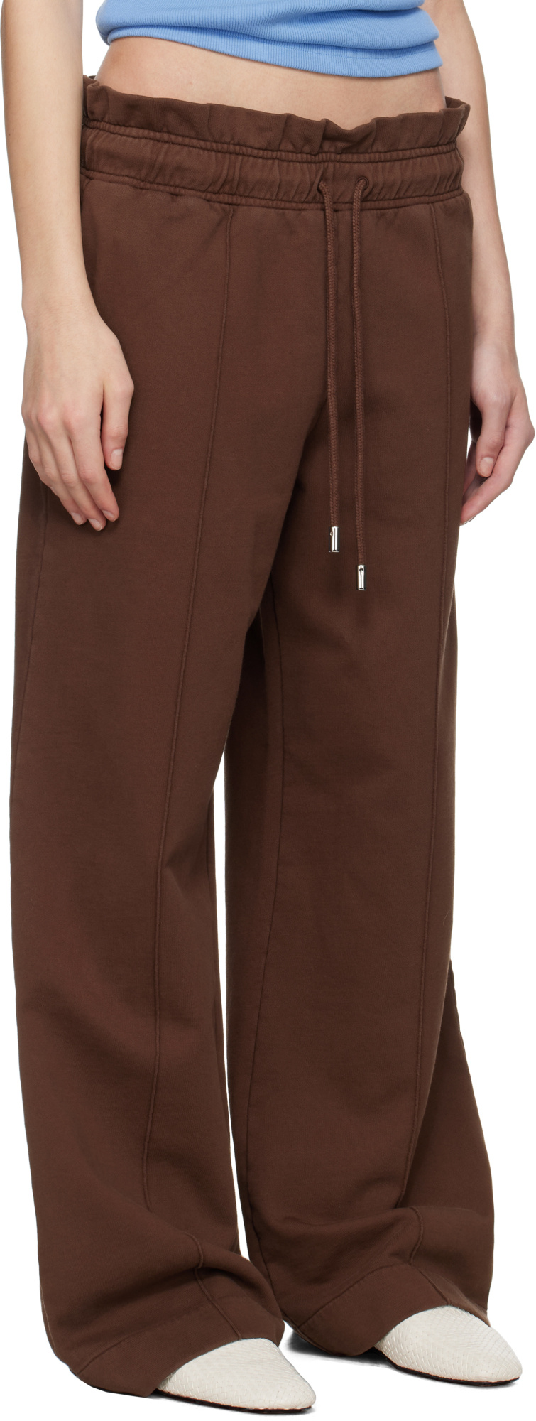 Jw Anderson Brown Gathered Waist Track Pants