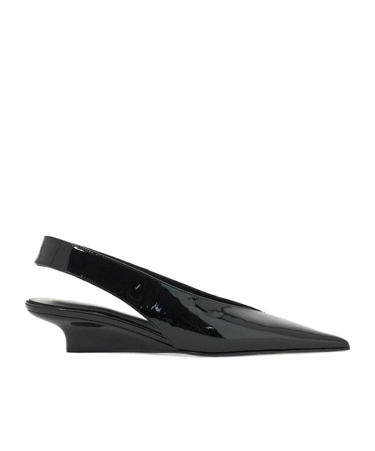 Totême The Suede Wedge-heel Slingback Black In Black