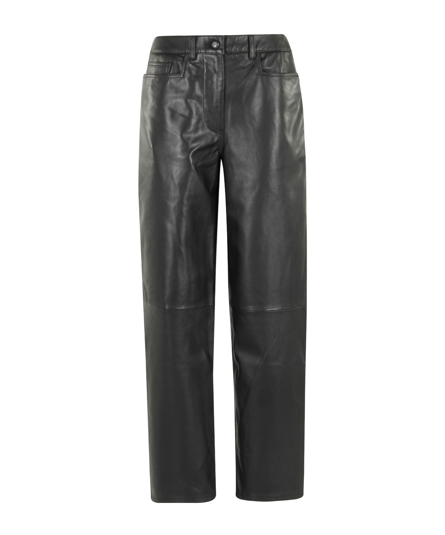 Remain Birger Christensen Cocoon Leather Panel Trousers In Black