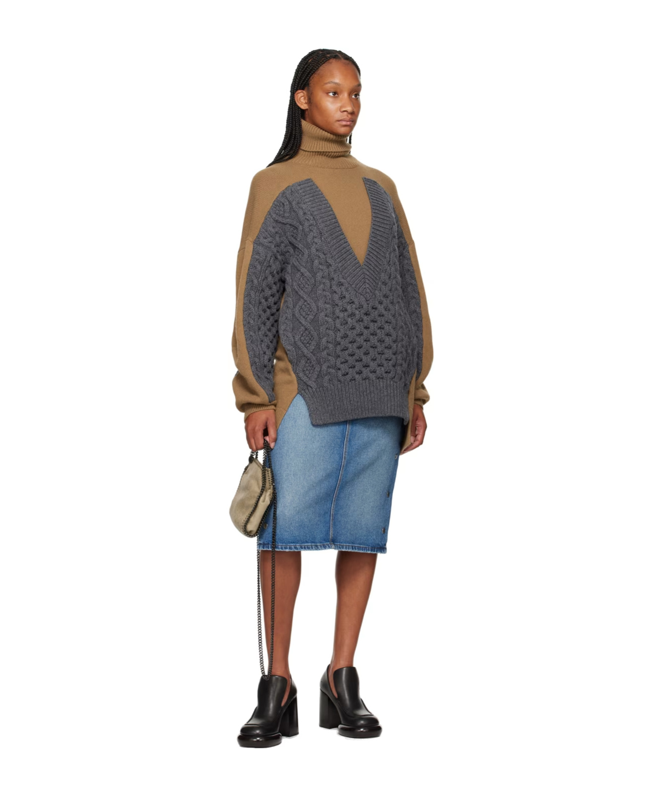 Stella Mccartney Bluesnap Denim Midi Skirt In Blue