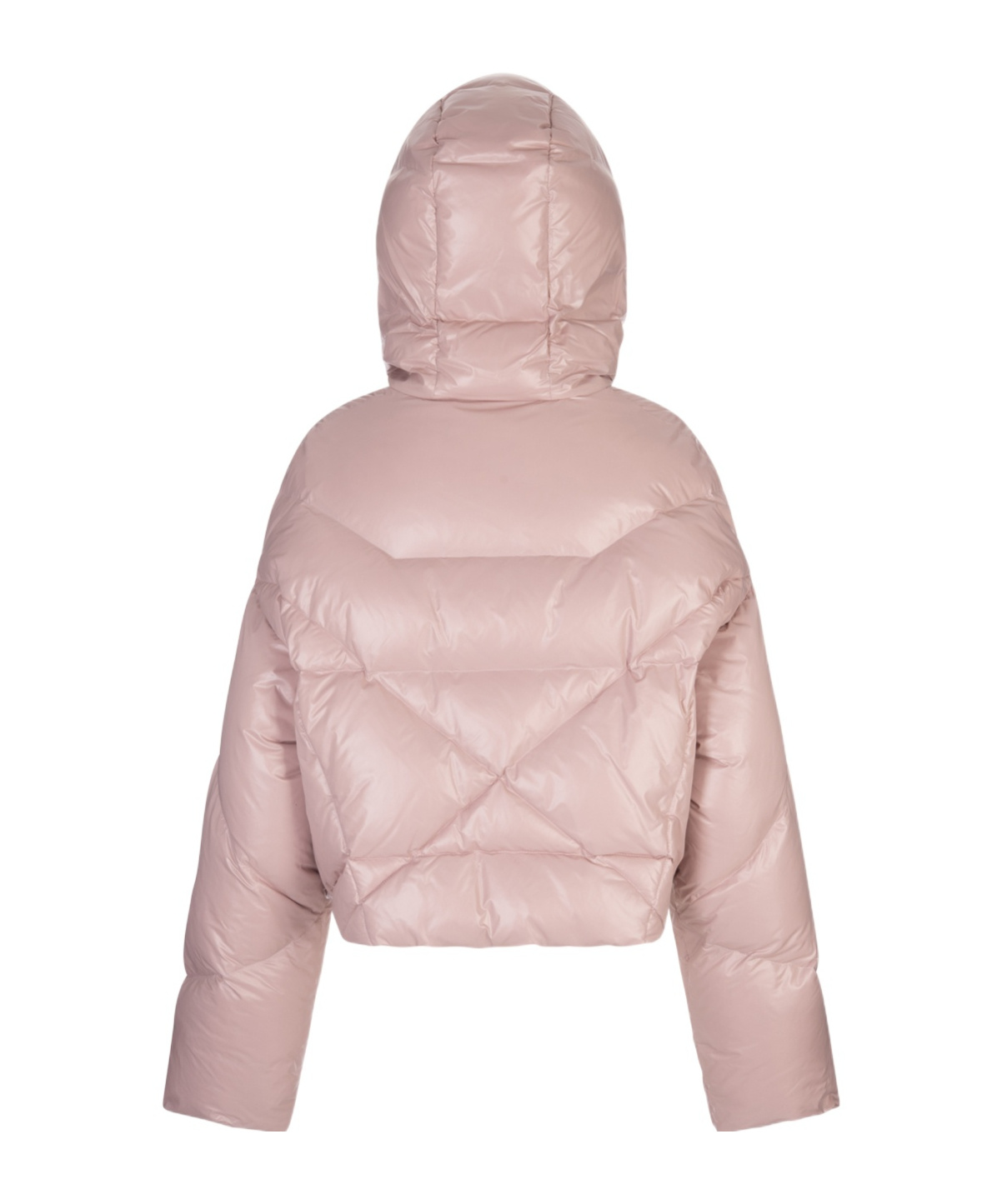 Khrisjoy Nylon Down Jacket With Hood And Drawstring In Nude