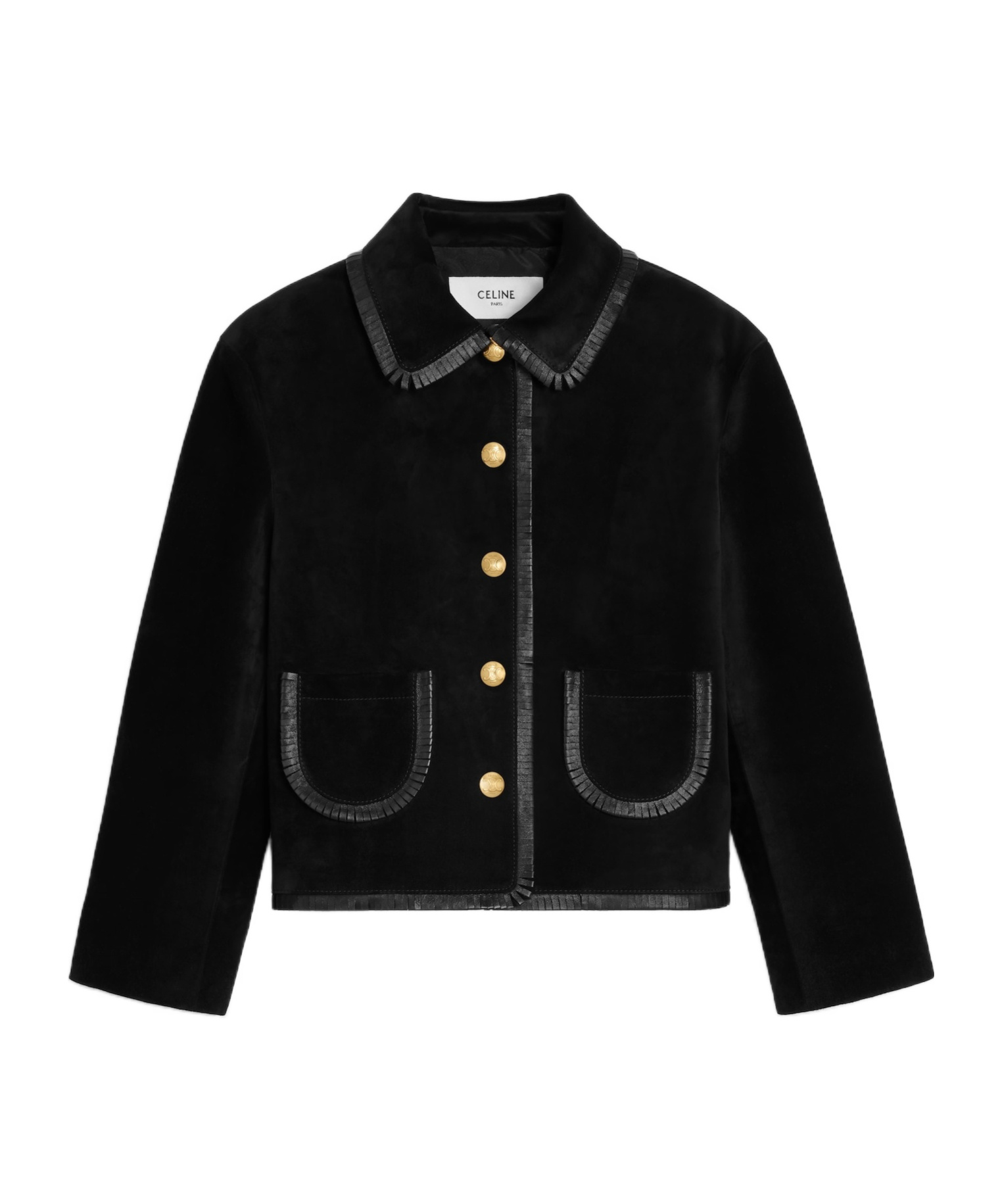Celine Straight Blouson Jacket In Suede In Black