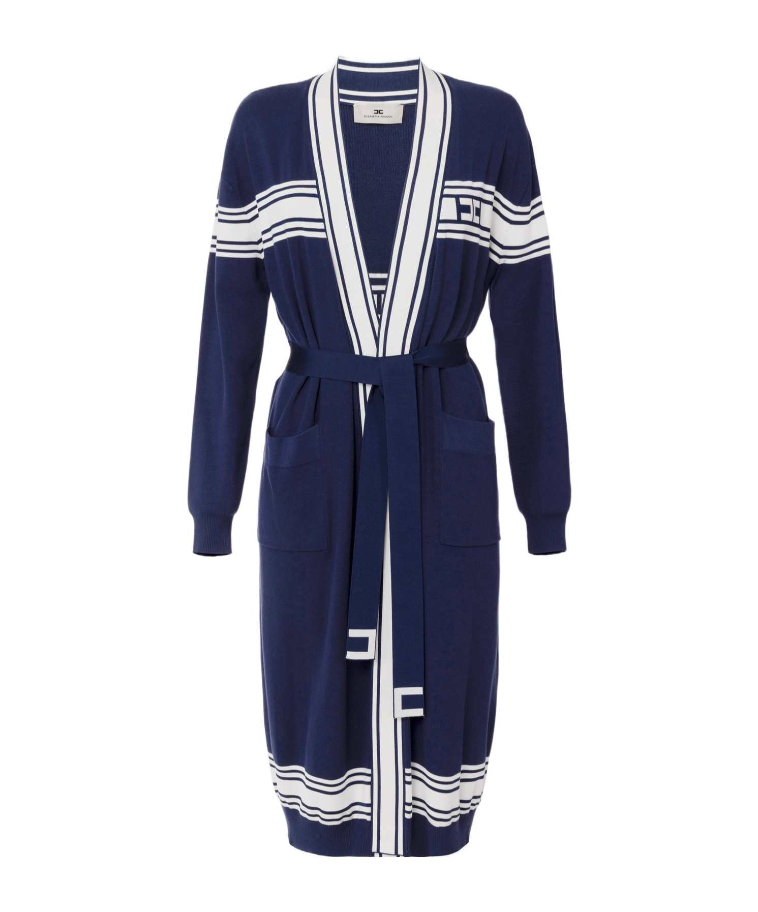 Elisabetta Franchi Viscose Cardigan With Contrasting Bands