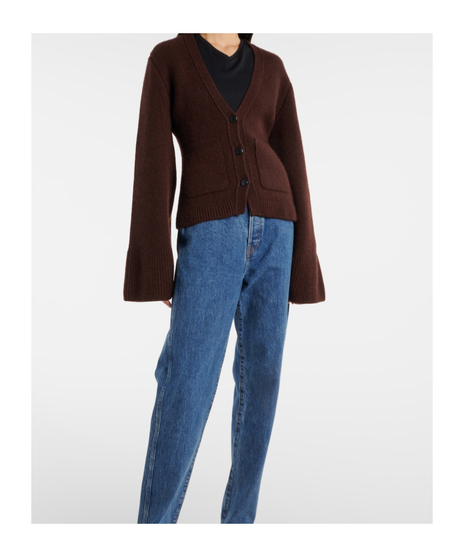 Khaite Scarlet Cashmere Cardigan In Brown