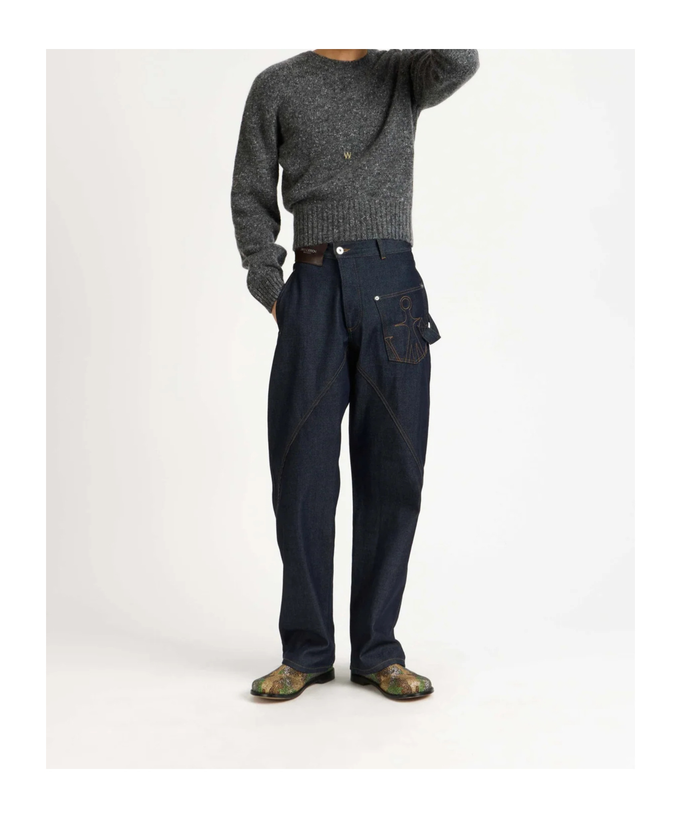 Jw Anderson Twisted Workwear Jeans In Blue