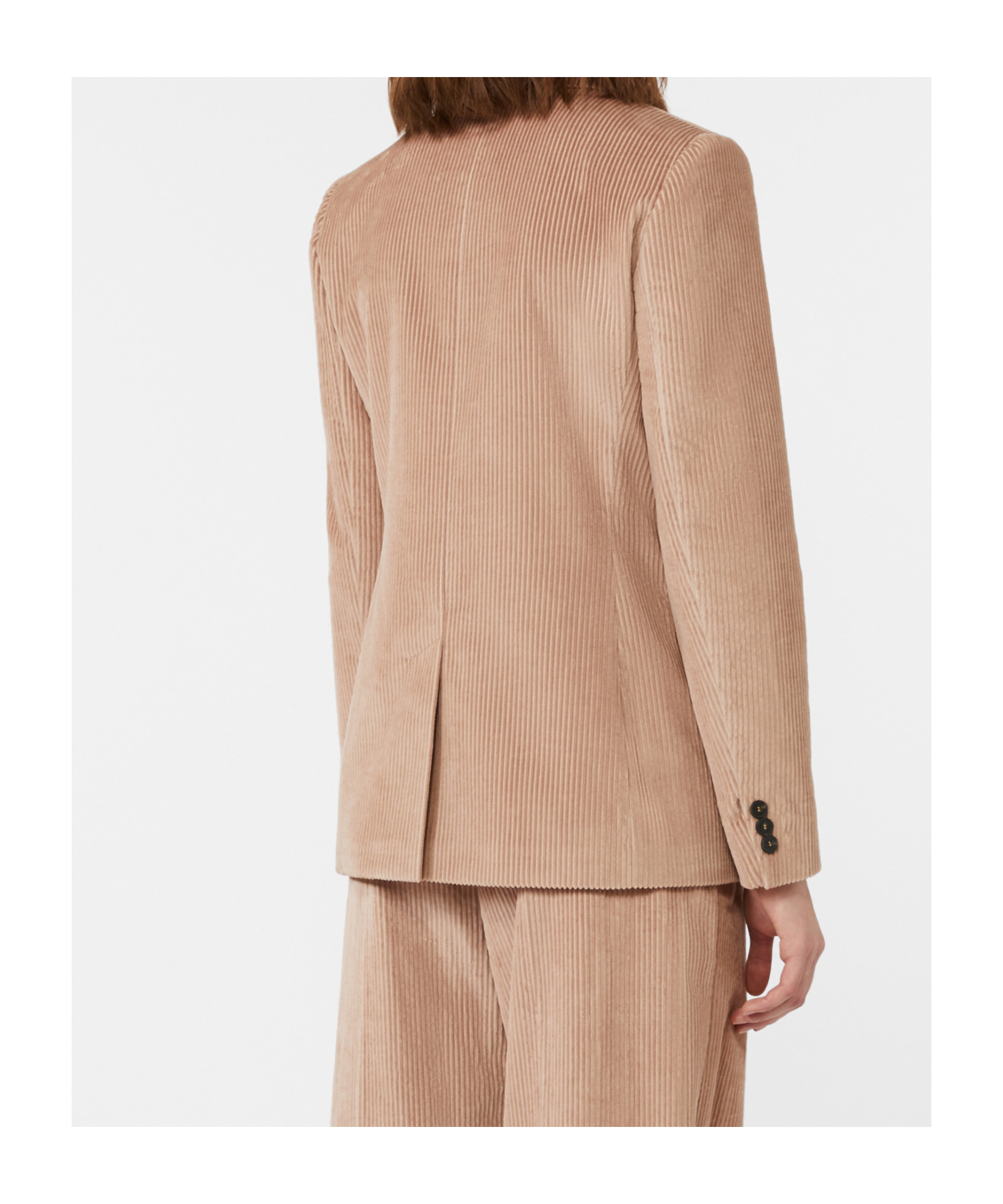 Weekend Max Mara Corduroy Double-breasted Blazer In Brown