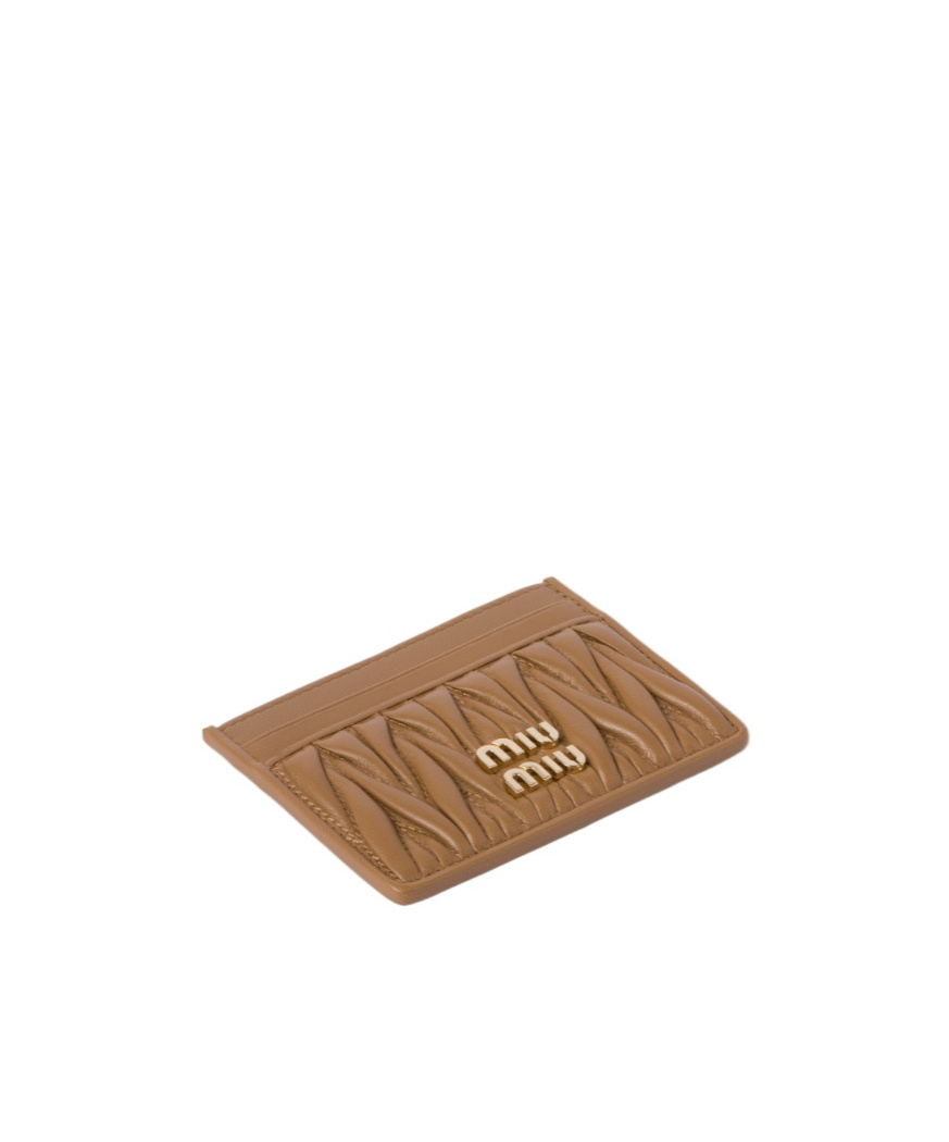 MIU MIU MATELASSÉ NAPPA LEATHER CARD HOLDER