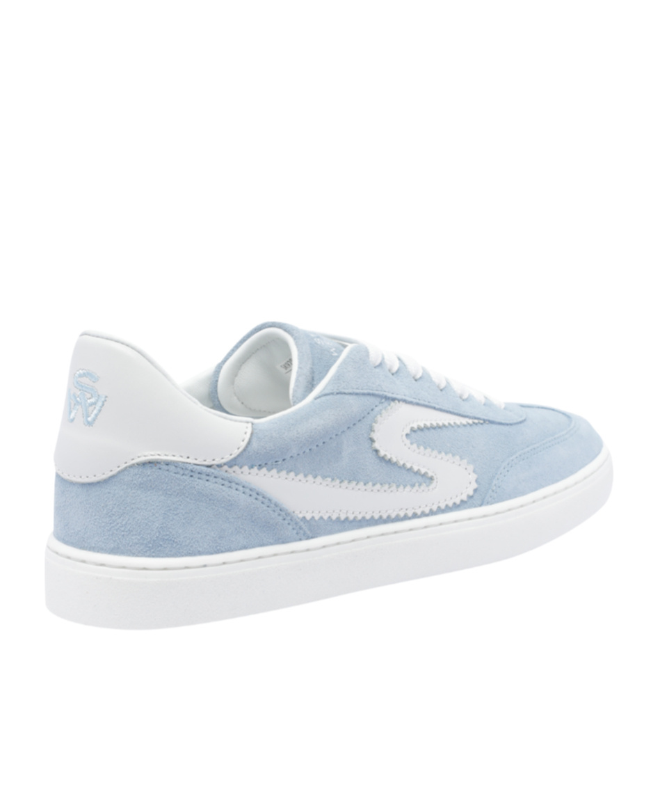 Stuart Weitzman Low Top Runaround Sneakers With Suede Finish In White