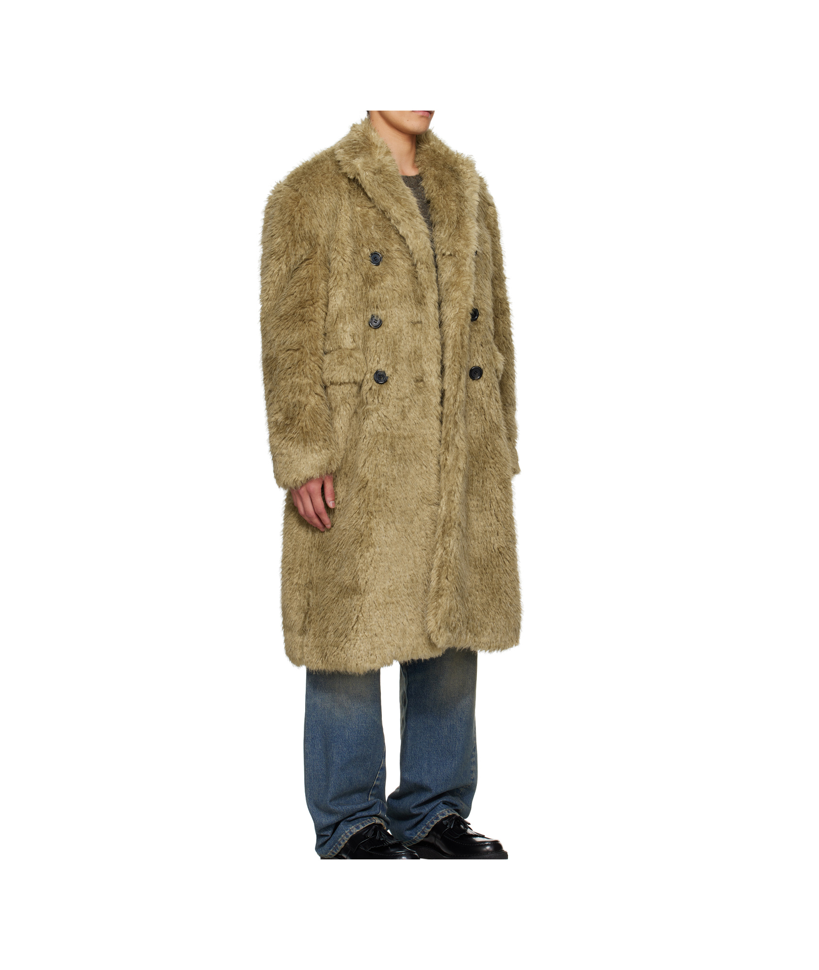 Andersson Bell Fields Buttons Faux Fur Coat In Brown