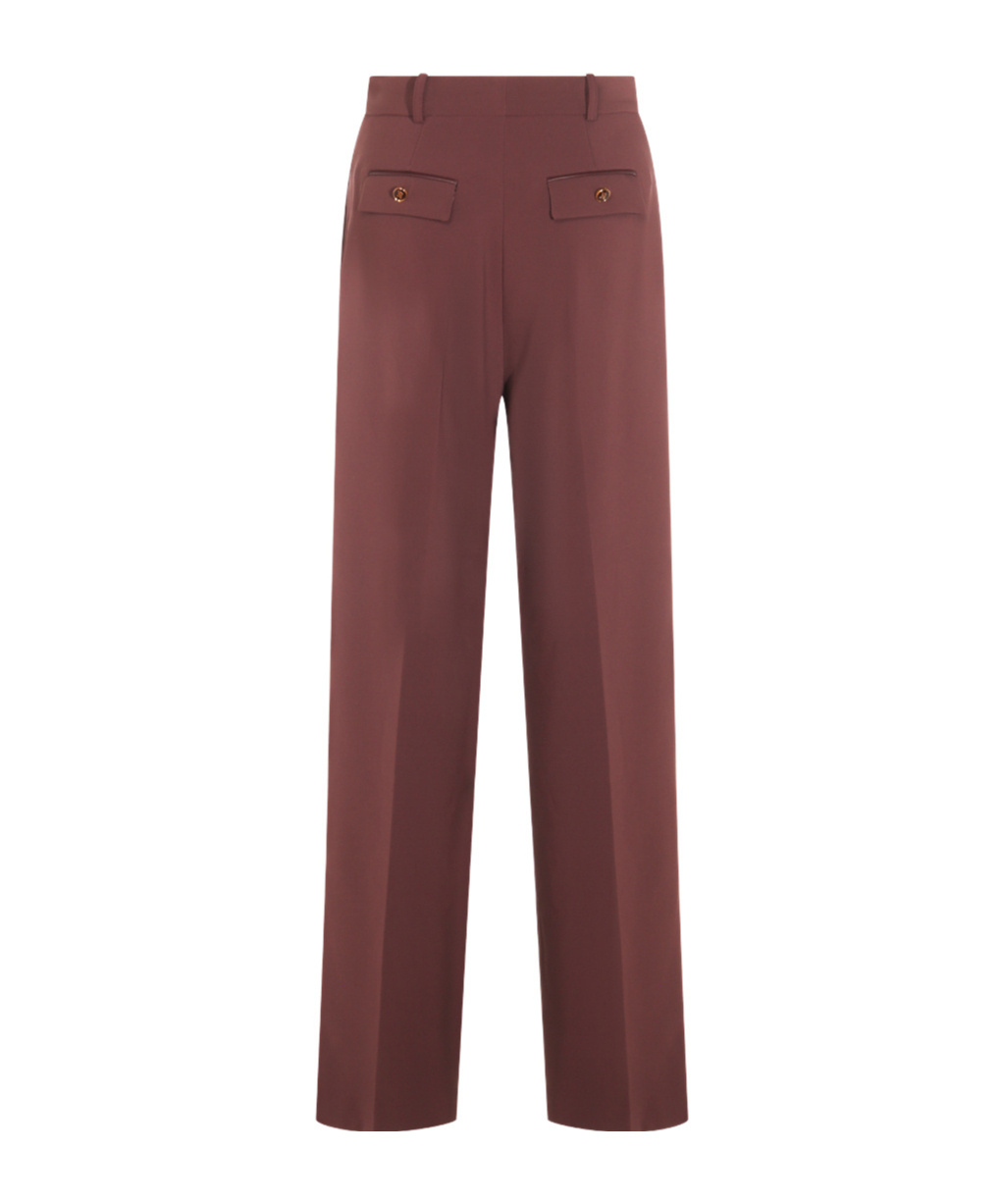 Elisabetta Franchi Trousers With Front Pleats And Belt Loops In Pattern