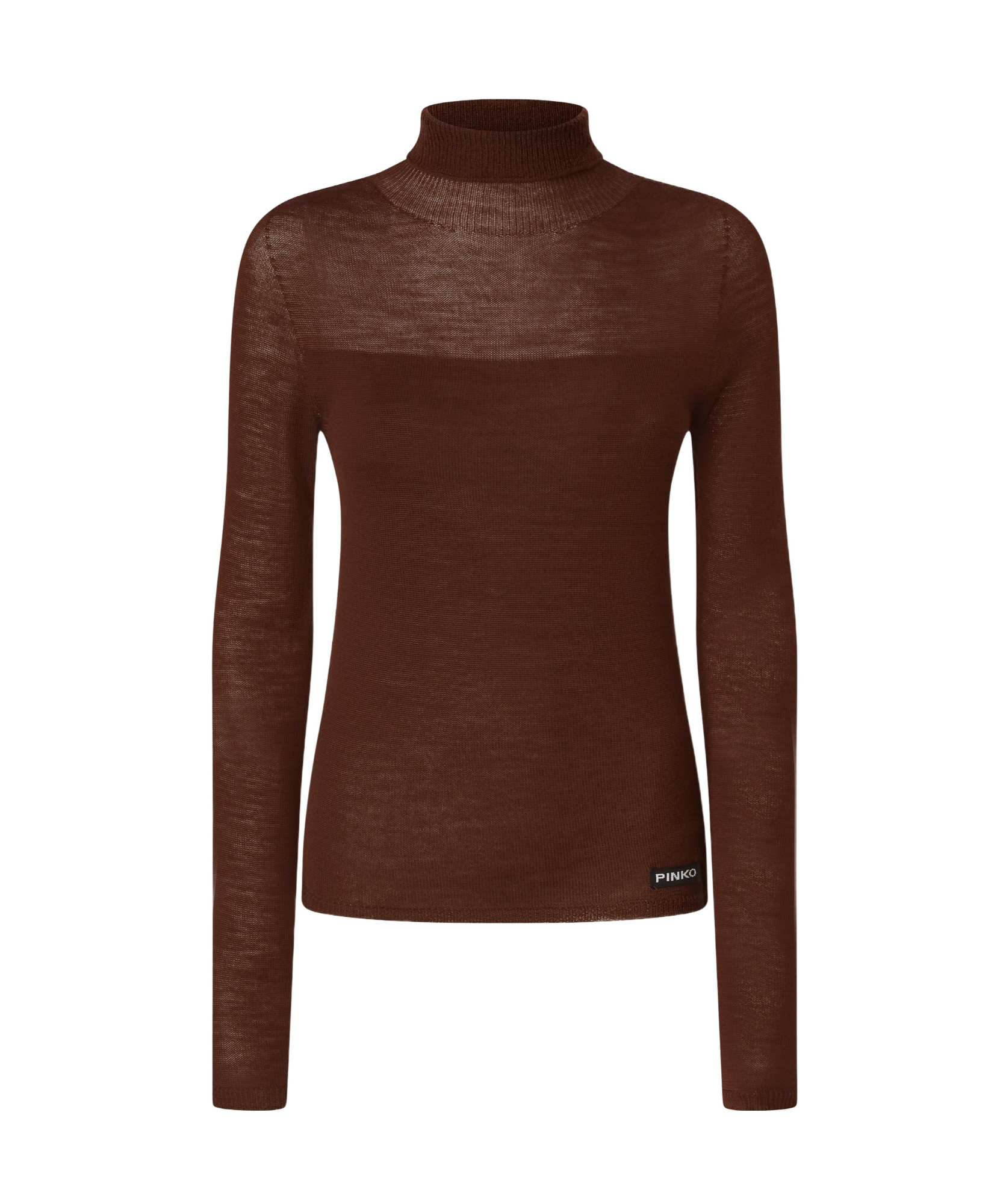 Pinko High-neck Sweater In Brown