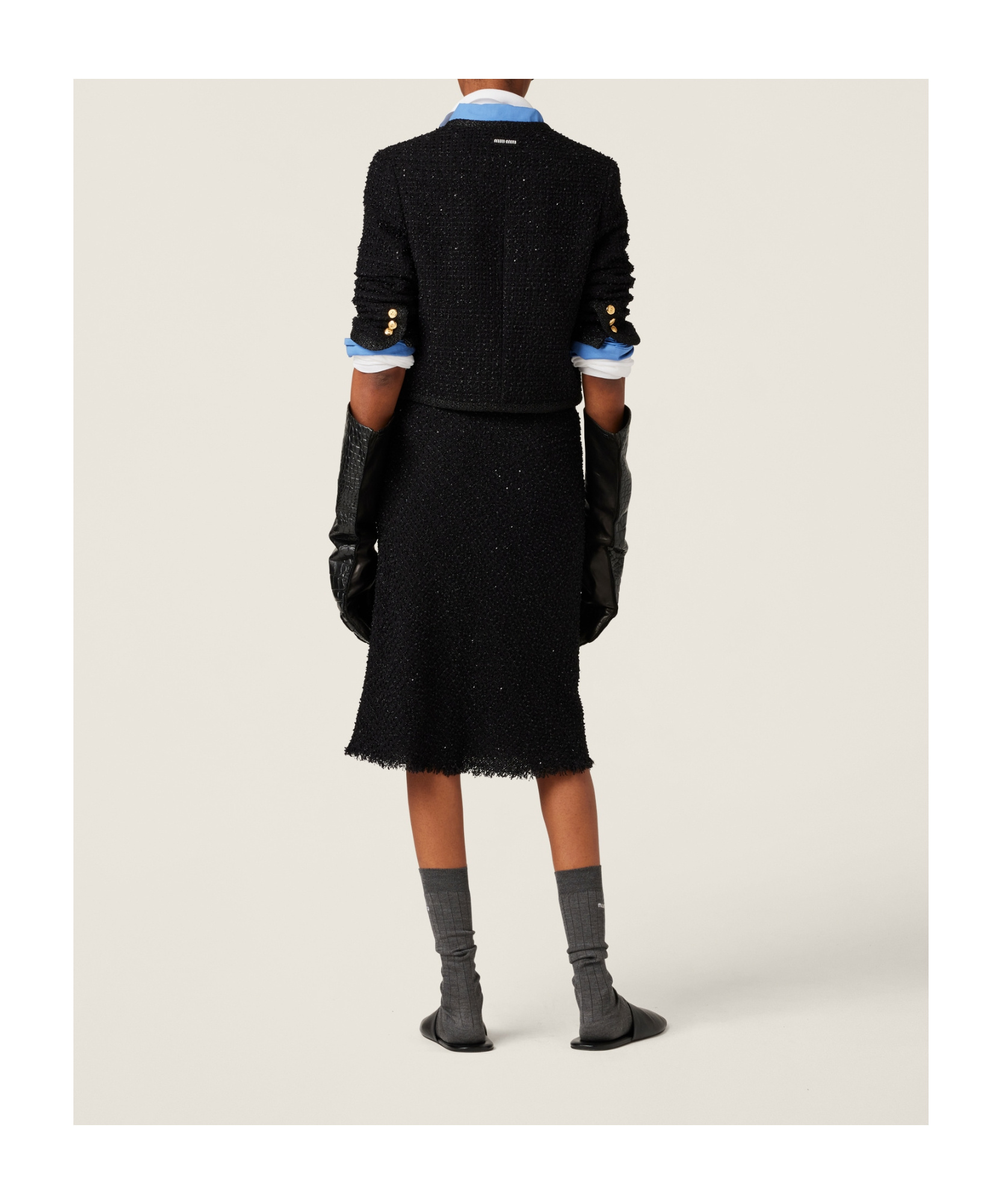 Miu Miu Long-sleeved Casual Jacket In Black