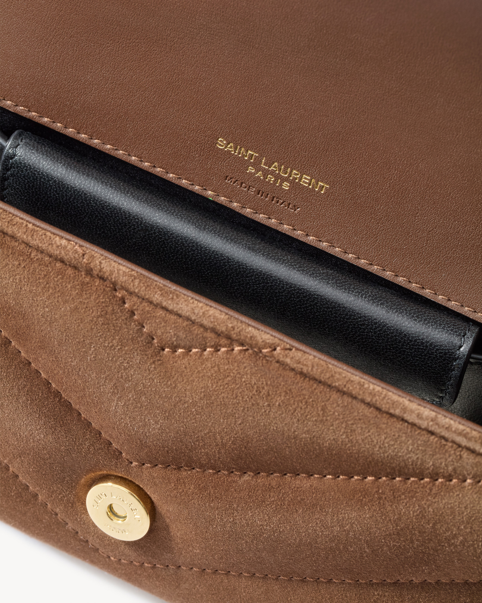 Saint Laurent Loulou Mini In Suede In Brown