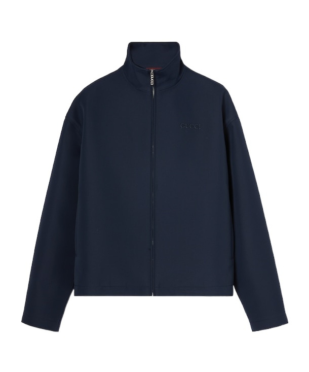 Gucci Embroidered-logo Jacket In Black