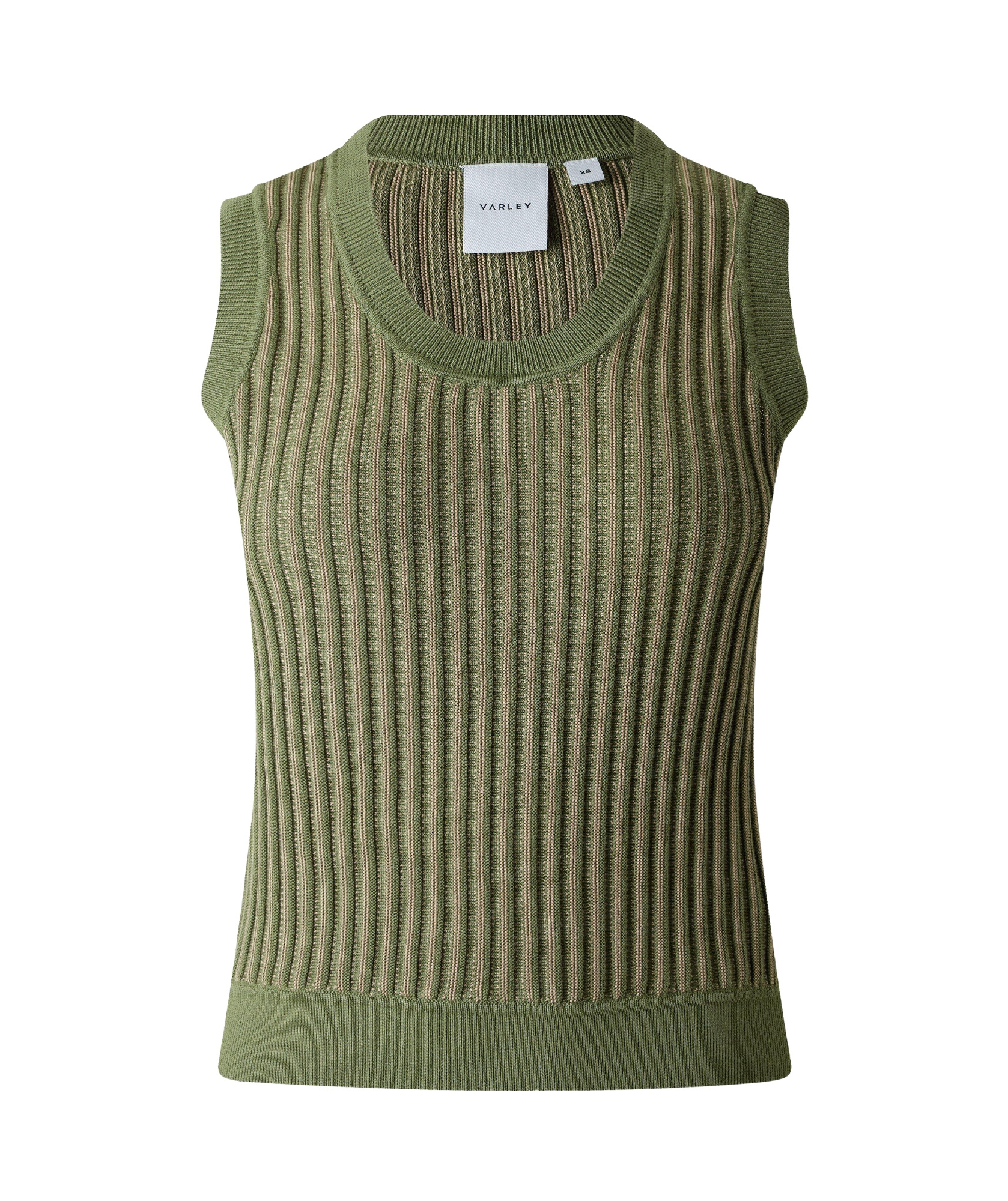 Varley Ribbed Tank Top In Green