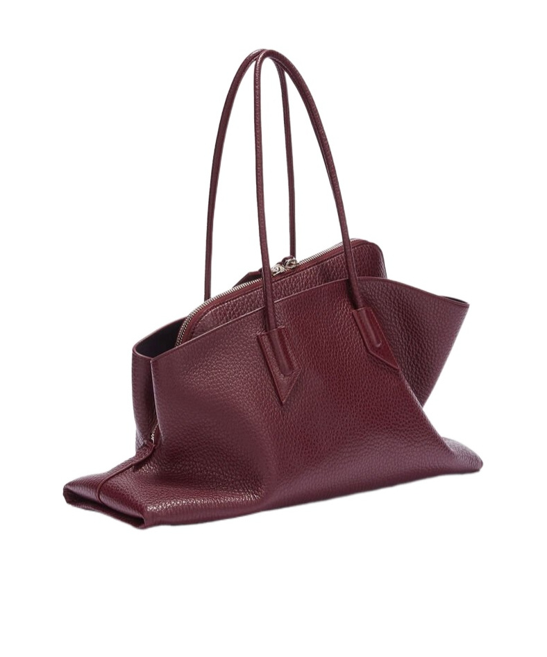 Attico Maroon La Passeggiata Medium Tote In Red